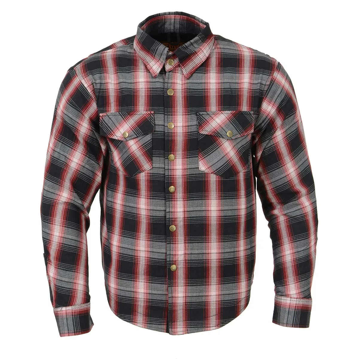 Milwaukee Leather MPM1653 Men's Plaid Flannel Biker Shirt with CE