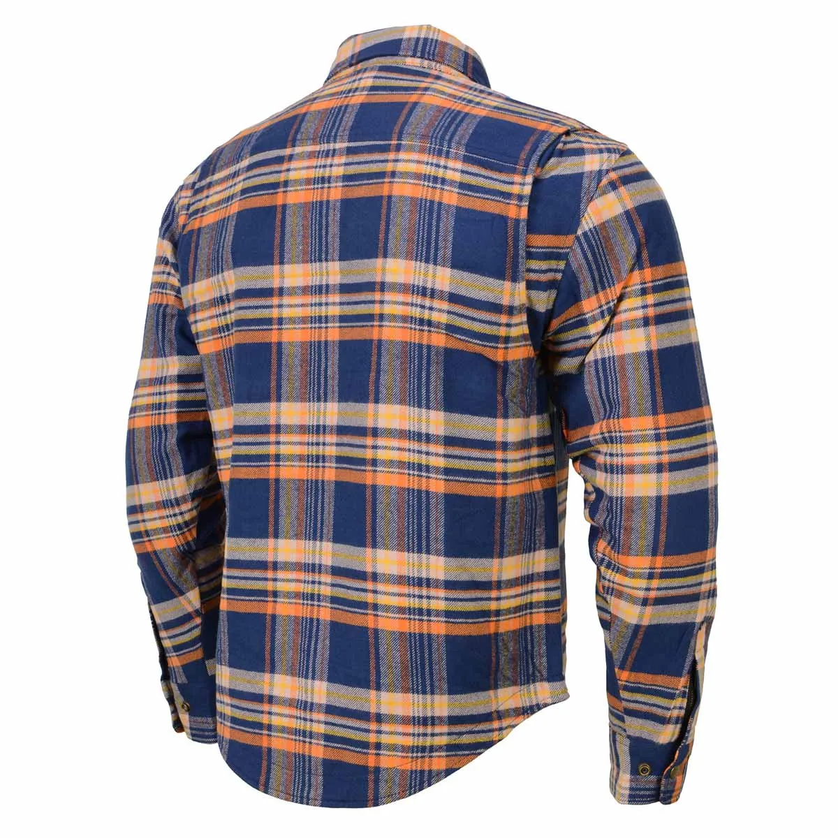 Milwaukee Leather MPM1656 Blue and Orange Flannel Biker Shirt for Men