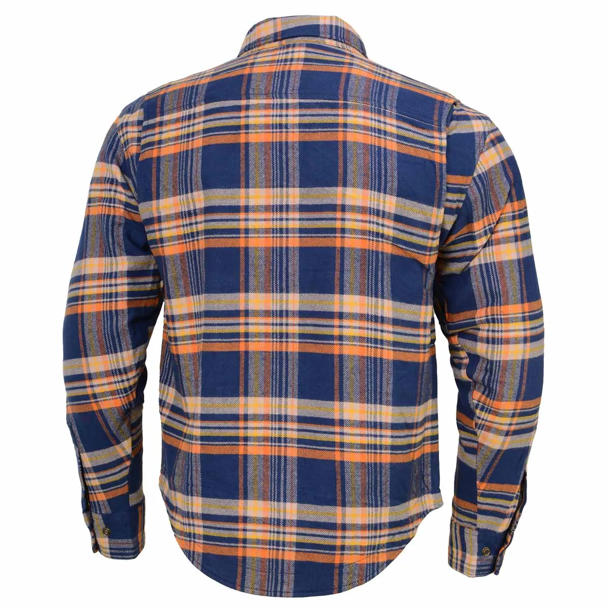 Milwaukee Leather MPM1656 Blue and Orange Flannel Biker Shirt for Men