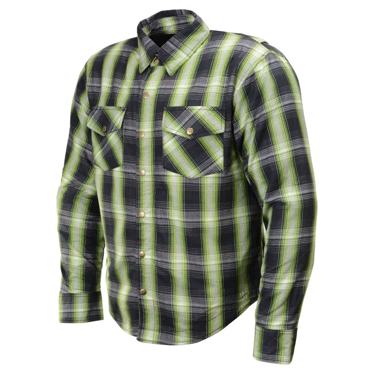 Milwaukee Leather MPM1658 Men's Plaid Flannel Biker Shirt with CE