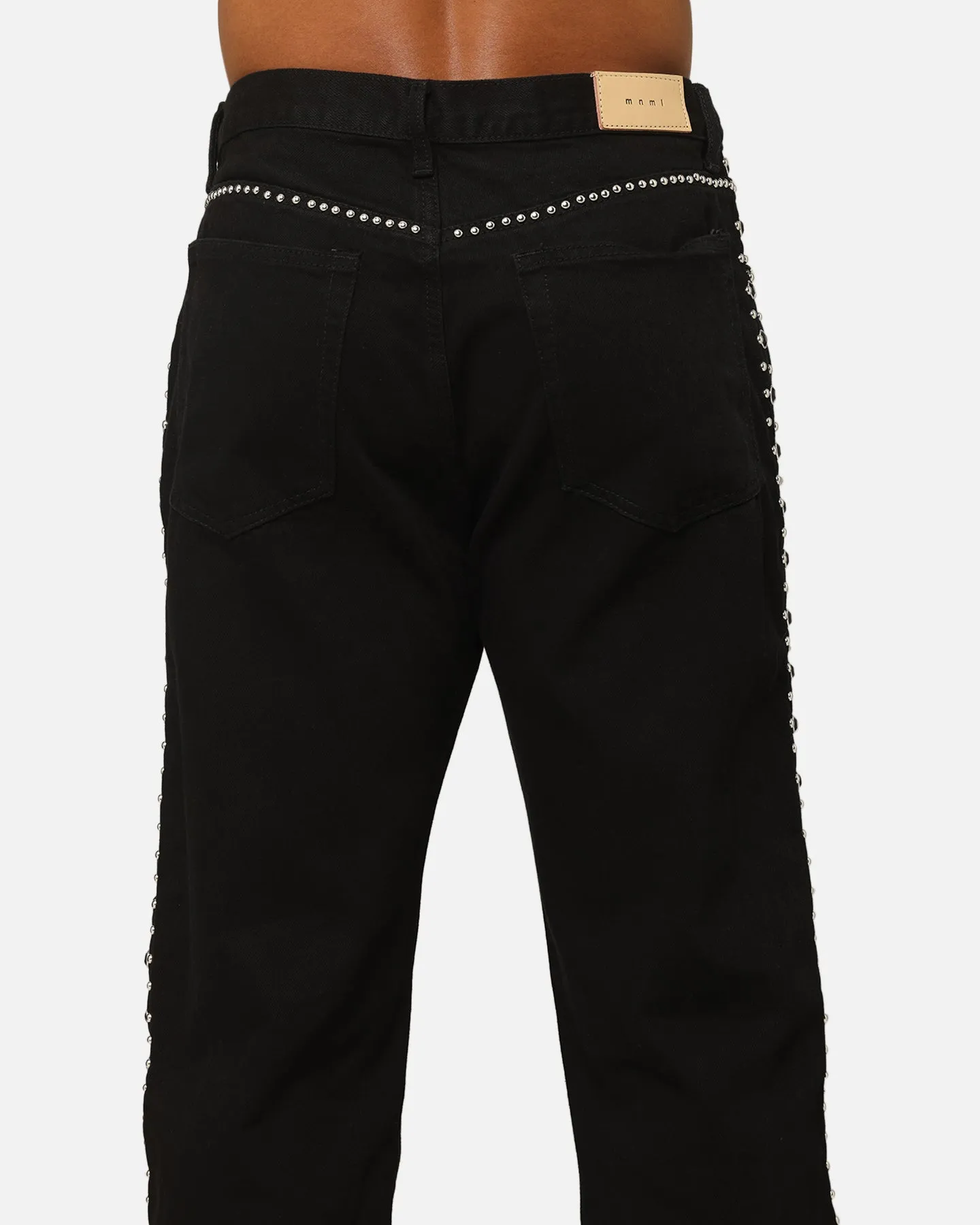 MNML V715 Out Studded Denim Jeans Black