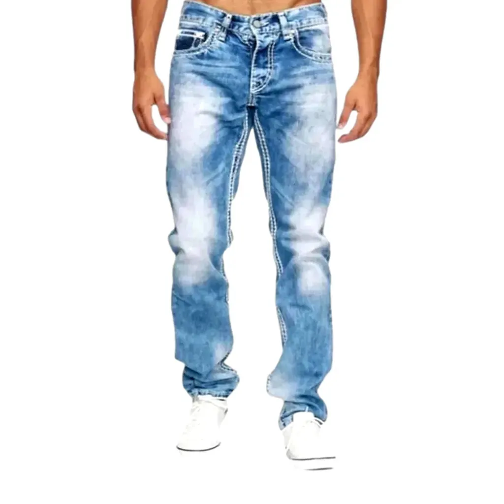 Monochrome straight fit fashion men's jeans