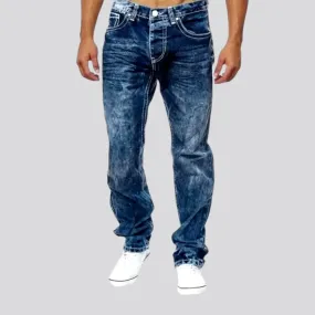 Monochrome straight fit fashion men's jeans