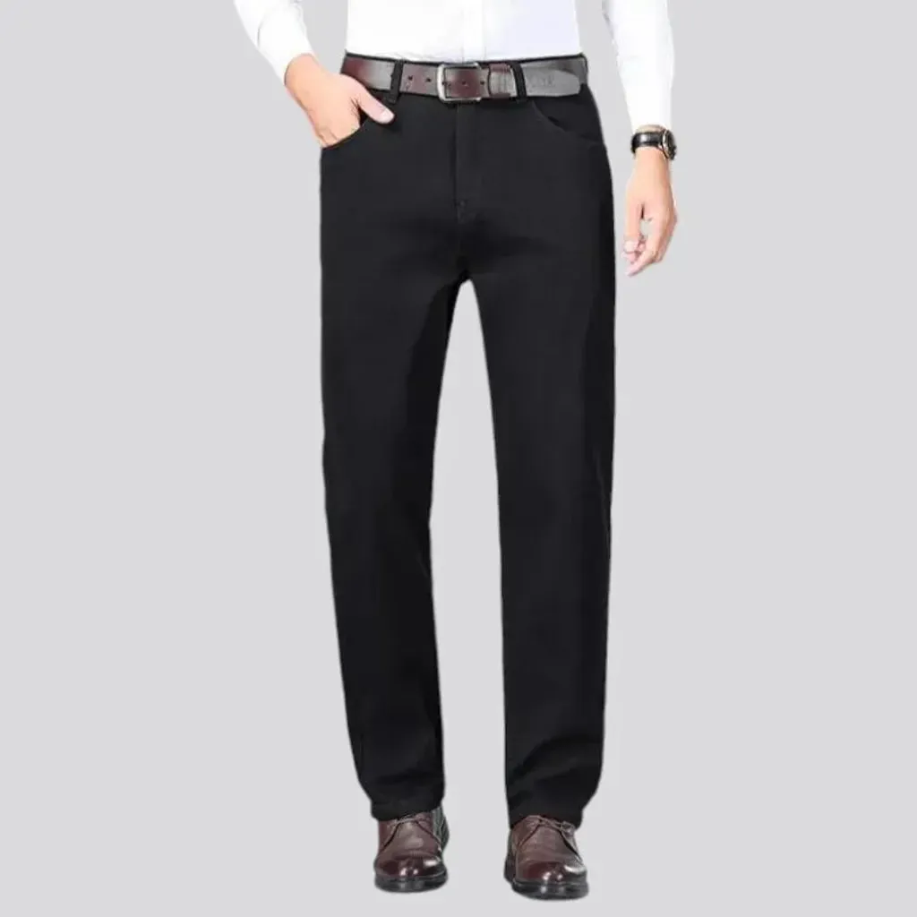 Monochrome straight fit high rise men's jeans