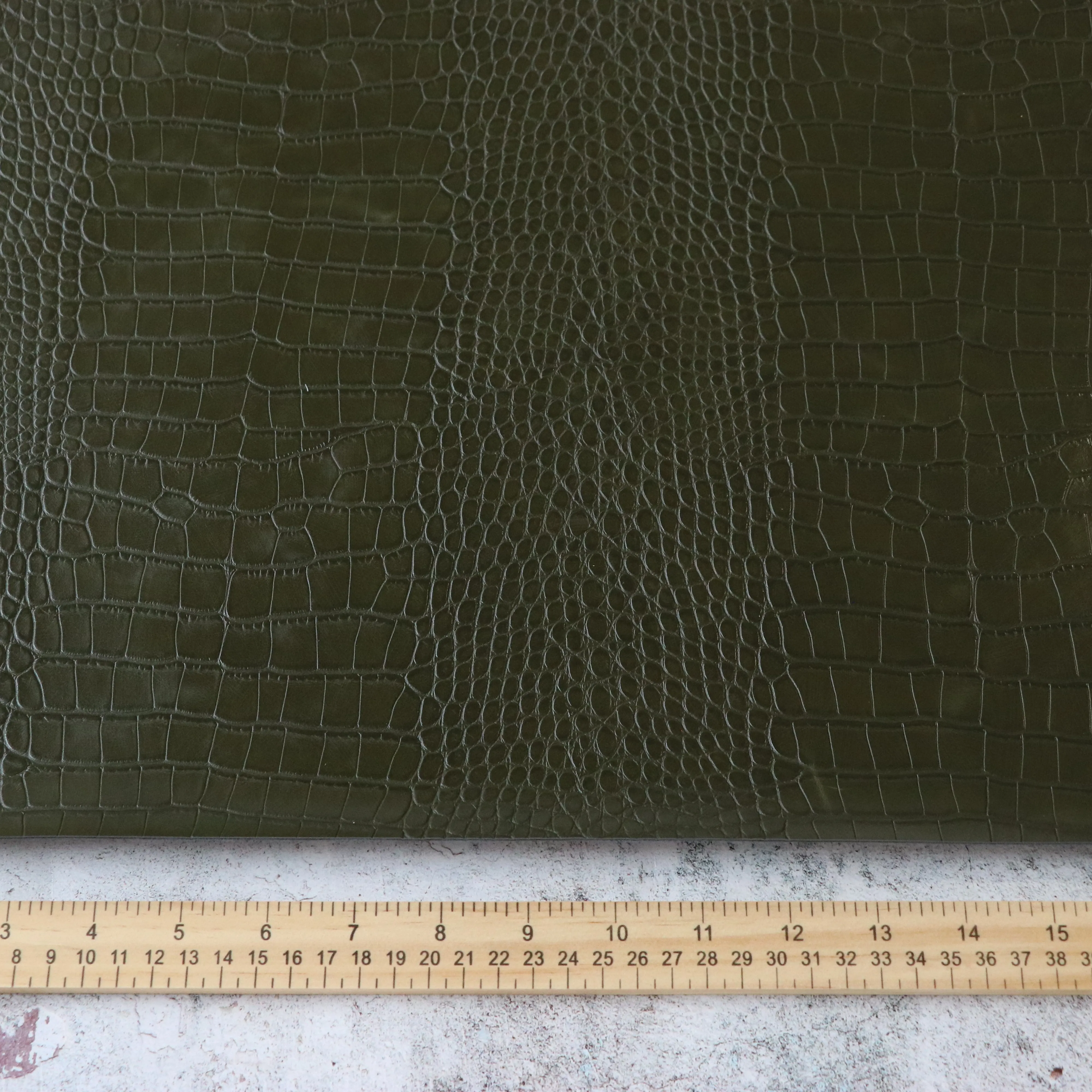 Moss Green Alligator Faux Leather