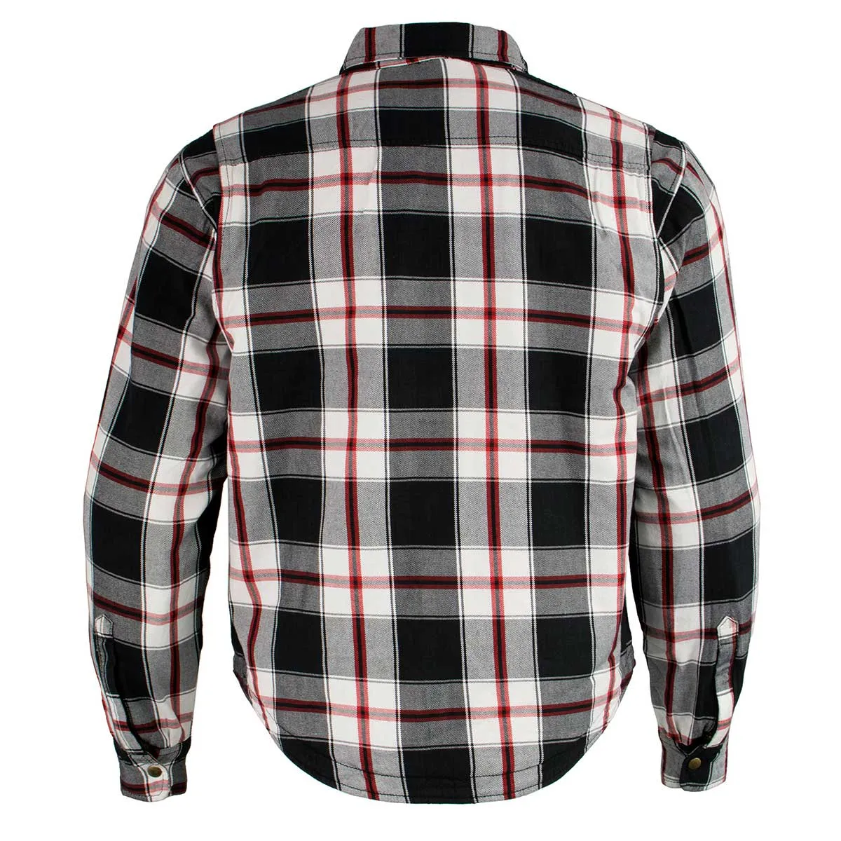 MPM1625 Men's Plaid Flannel Biker Shirt with CE Approved Armor - Reinforced w/ Aramid Fibers