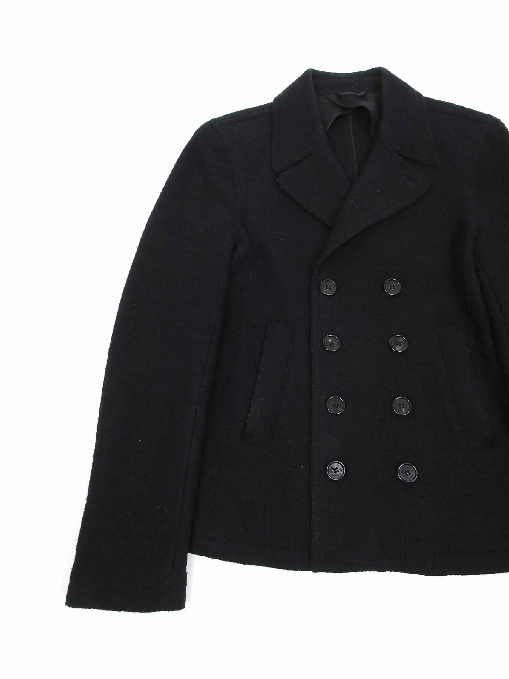 Neil Barrett Black Wool Peacoat Size 50