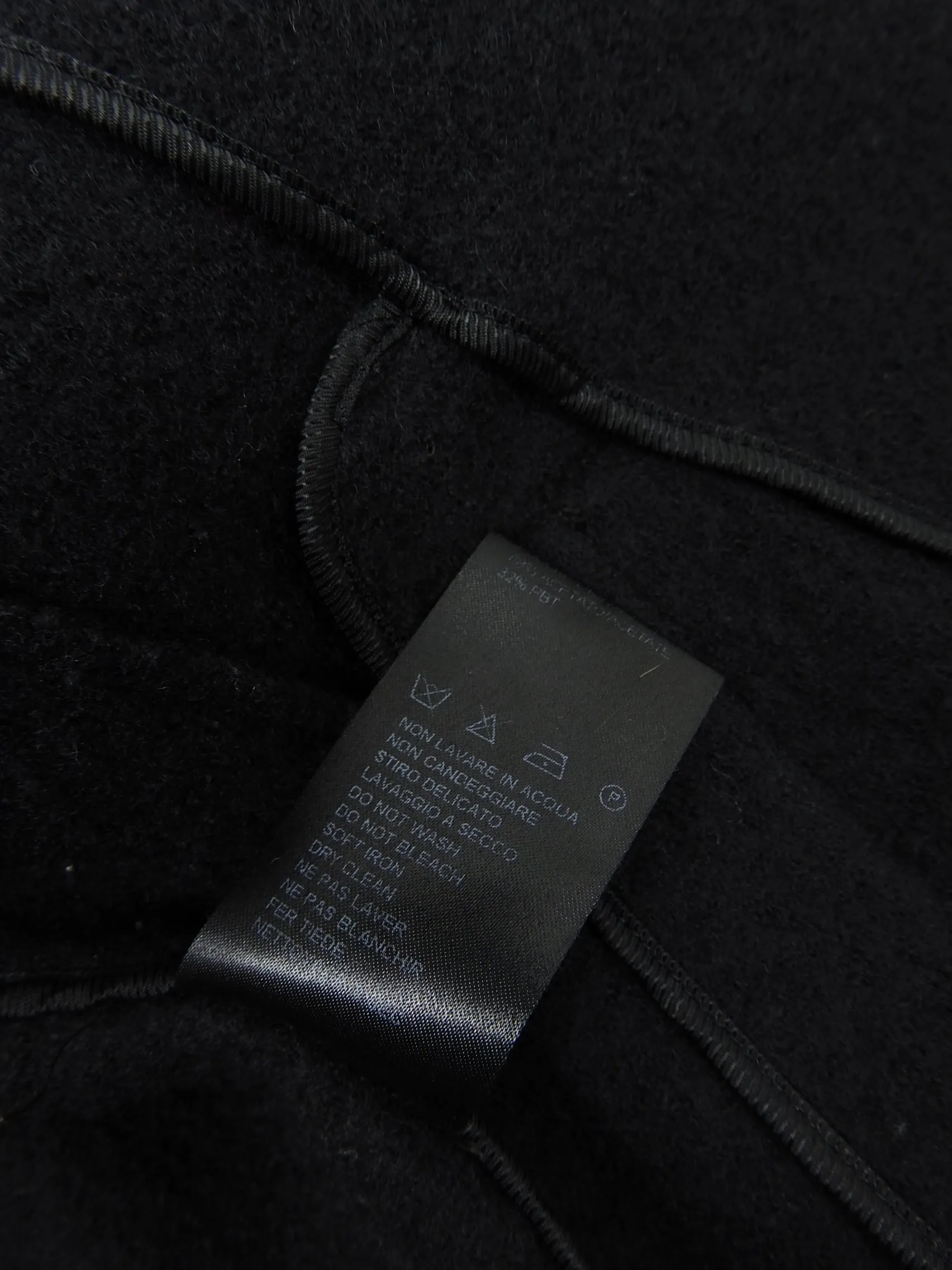 Neil Barrett Black Wool Peacoat Size 50