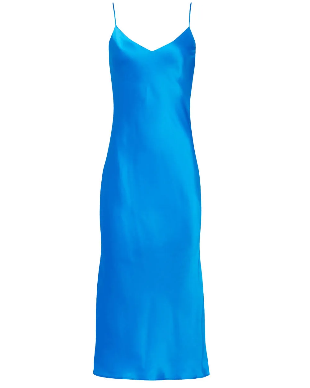 Neon Blue Seridie Midi Slip Dress