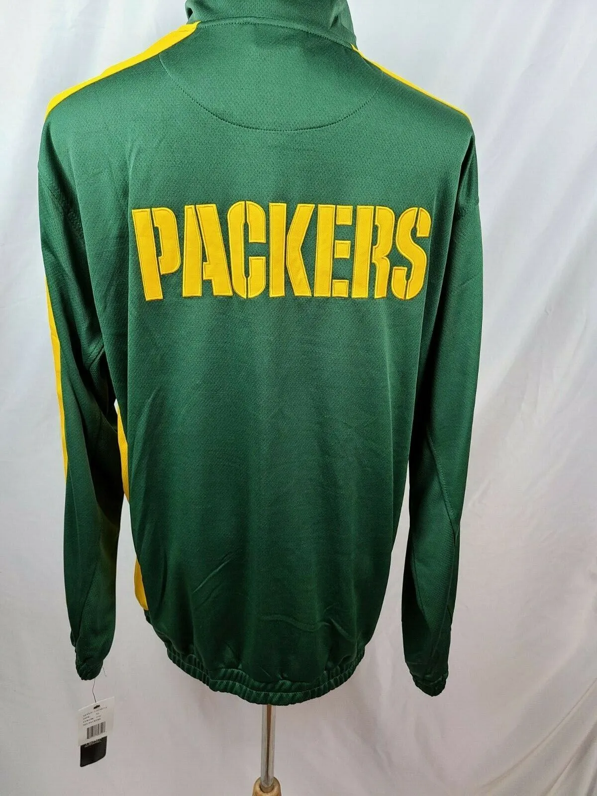 NFL Team Apparel Green Bay Packers Full Zip Athletic Track Jacket Size XL