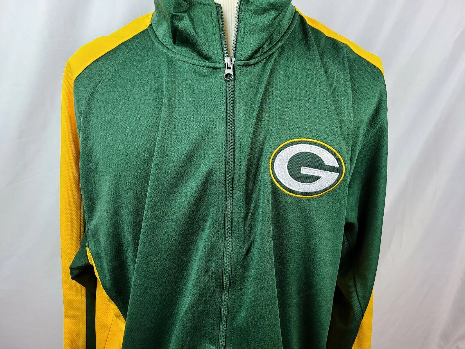 NFL Team Apparel Green Bay Packers Full Zip Athletic Track Jacket Size XL