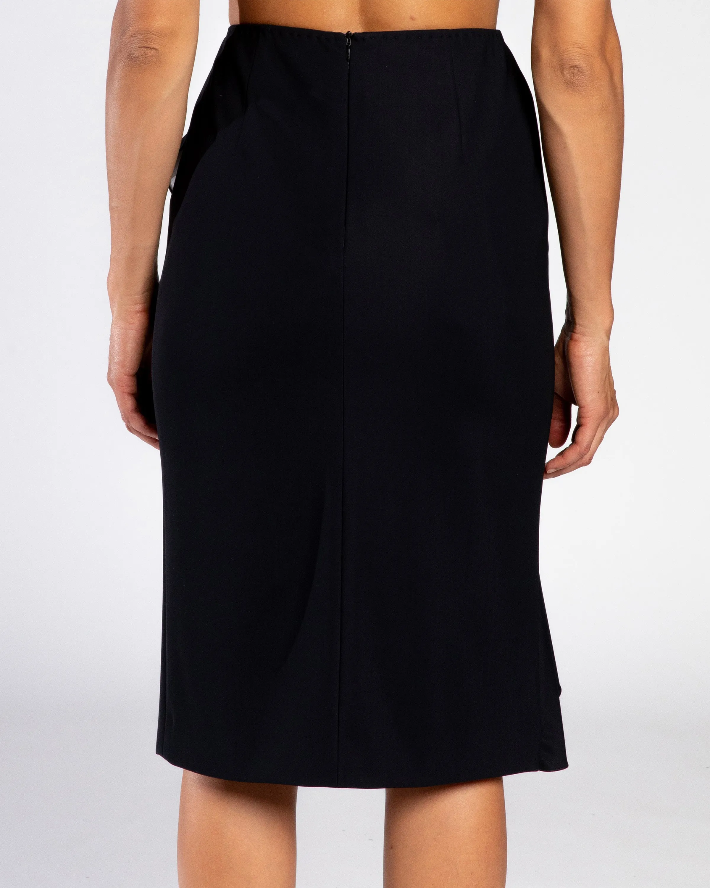 OFELIA Ruffled Pencil Skirt in Double Sided Jersey