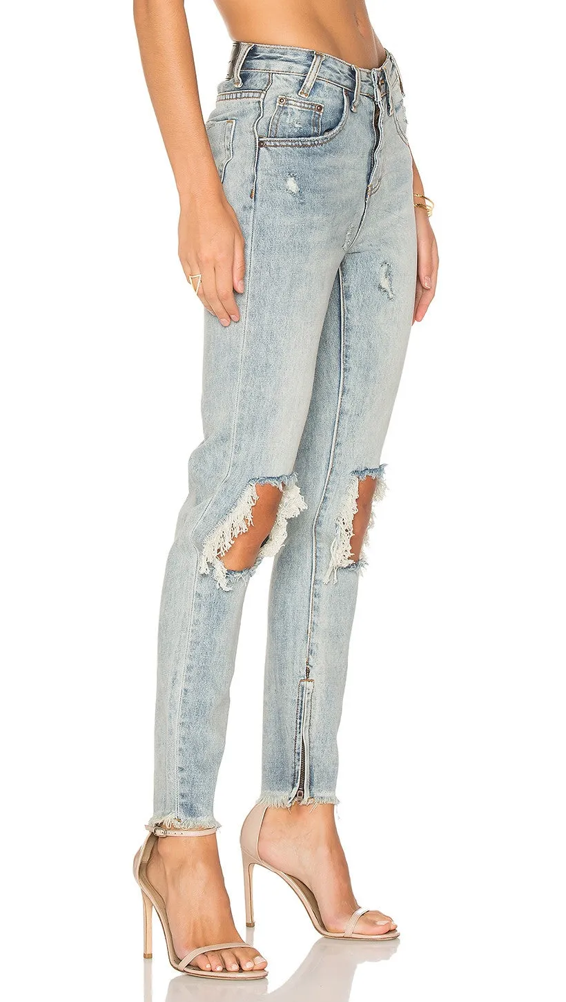 One Teaspoon High Waisted Freebird Jeans in Whiskey