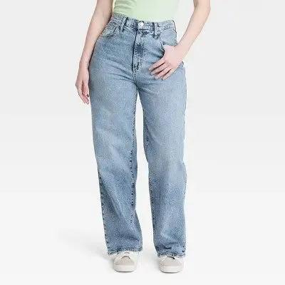 Open Box - Women's High-Rise Wide Leg Jeans - Universal Thread Medium Wash 8