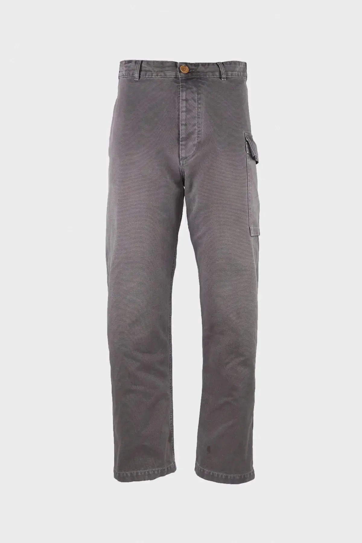 Overdyed Cotton Canvas Cargo Pants - Dolphin Grey