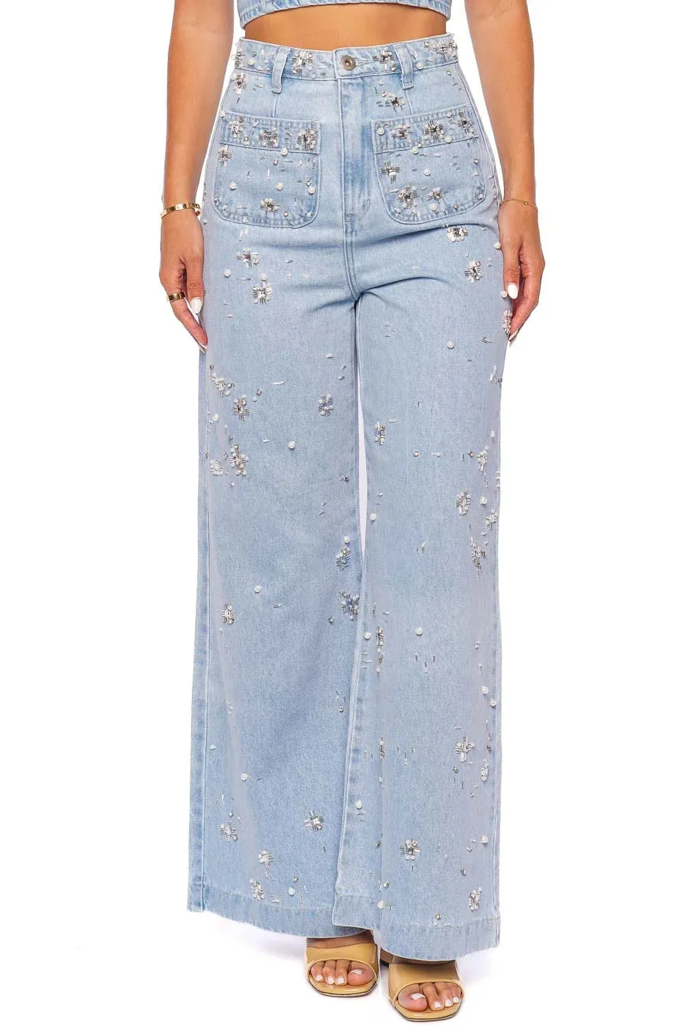 PatBo Hand Beaded Jeans