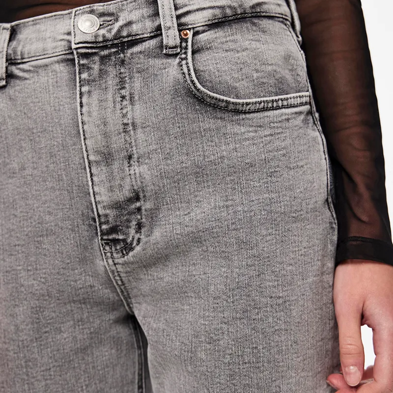 Pieces Fleur Mid Waist Straight Jeans