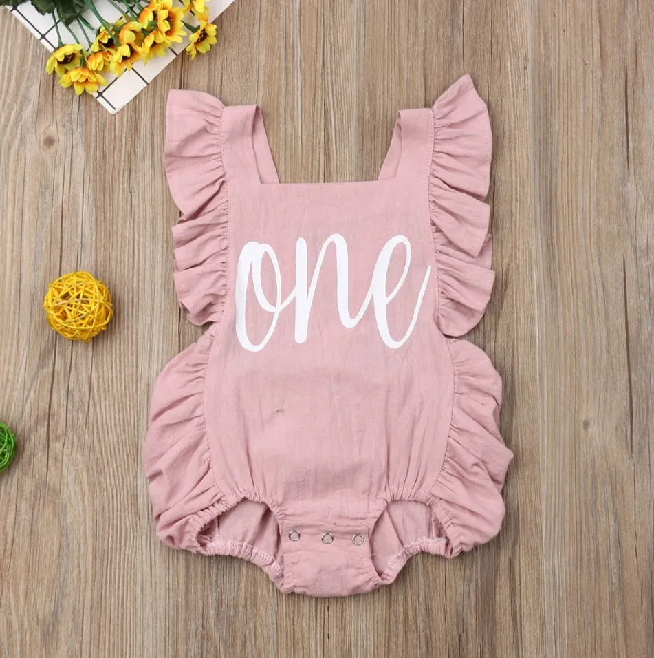 Pink First Birthday Romper #1000186