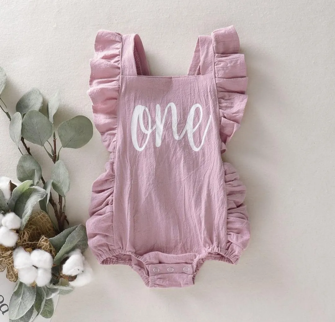 Pink First Birthday Romper #1000186