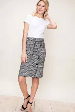 Plaid Pencil Skirt