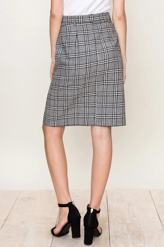 Plaid Pencil Skirt