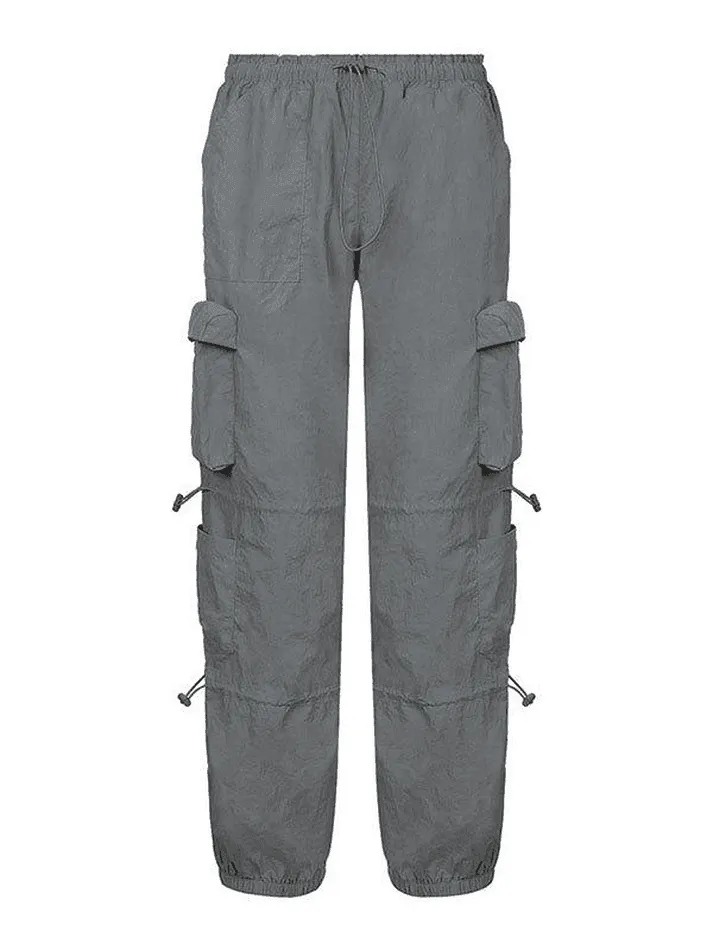 Pocket Patched Drawstring Cargo Pants