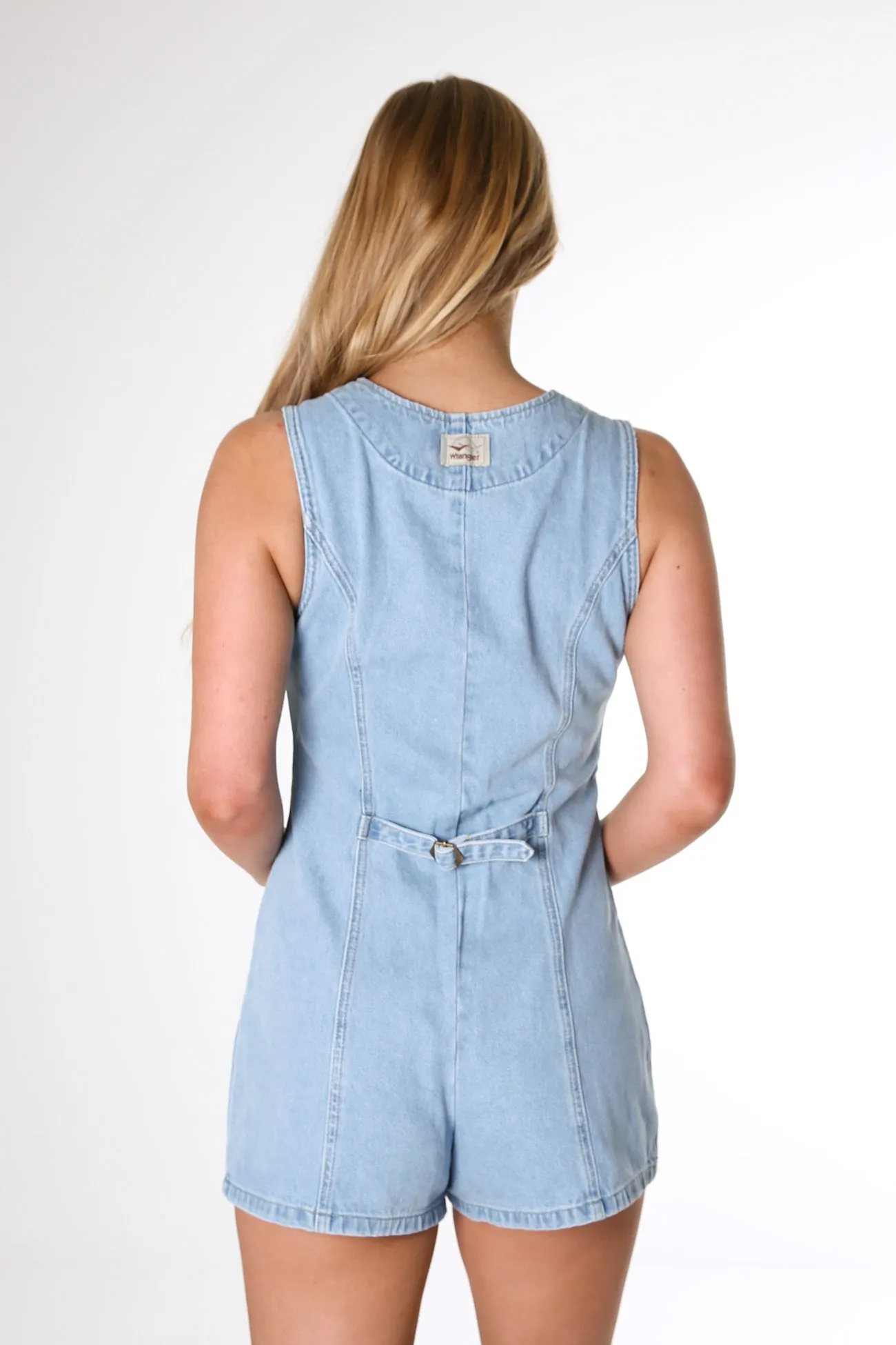 Polly Jean Denim Retro Romper Lakes Blue