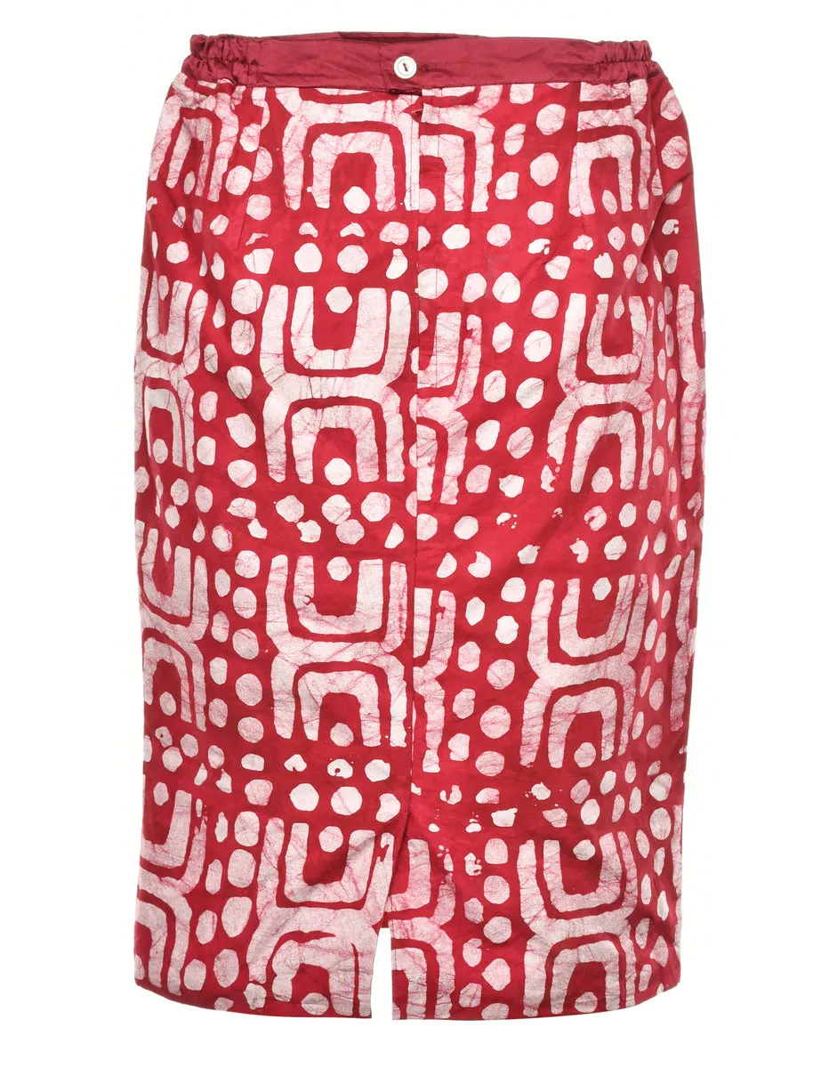 Printed Pencil Skirt - S