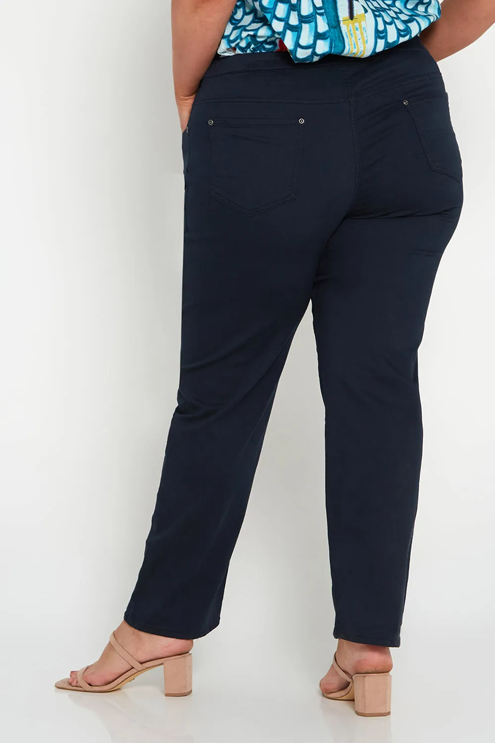 Pull On Plain Jeans - Navy