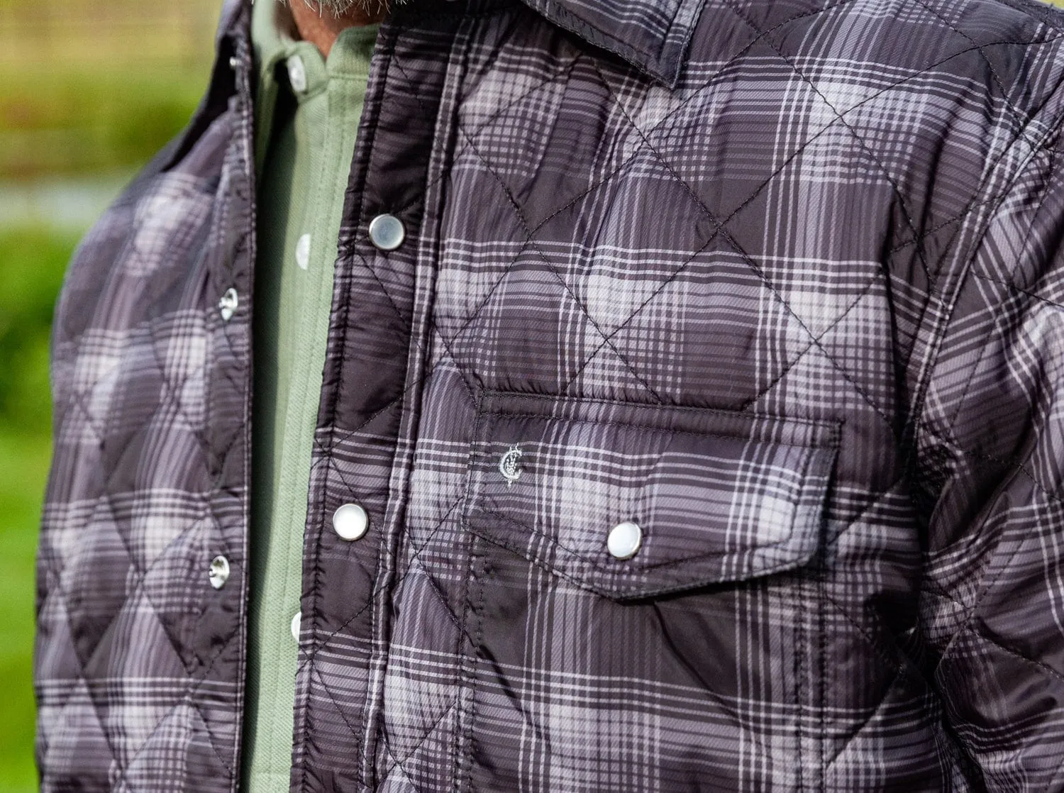 Quilted Shacket - Alamo Plaid - Black