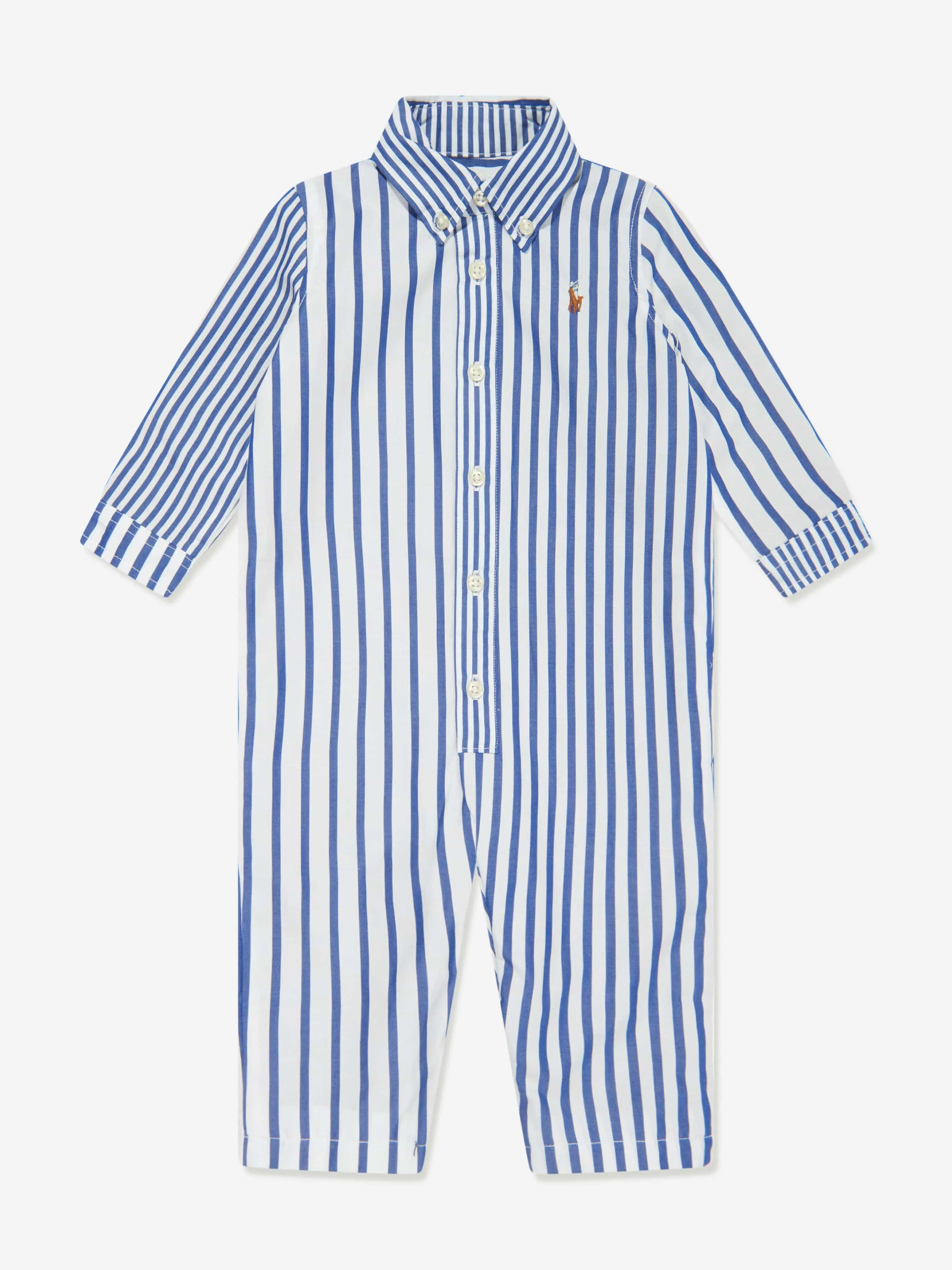 Ralph Lauren Baby Boys Striped Romper in Blue