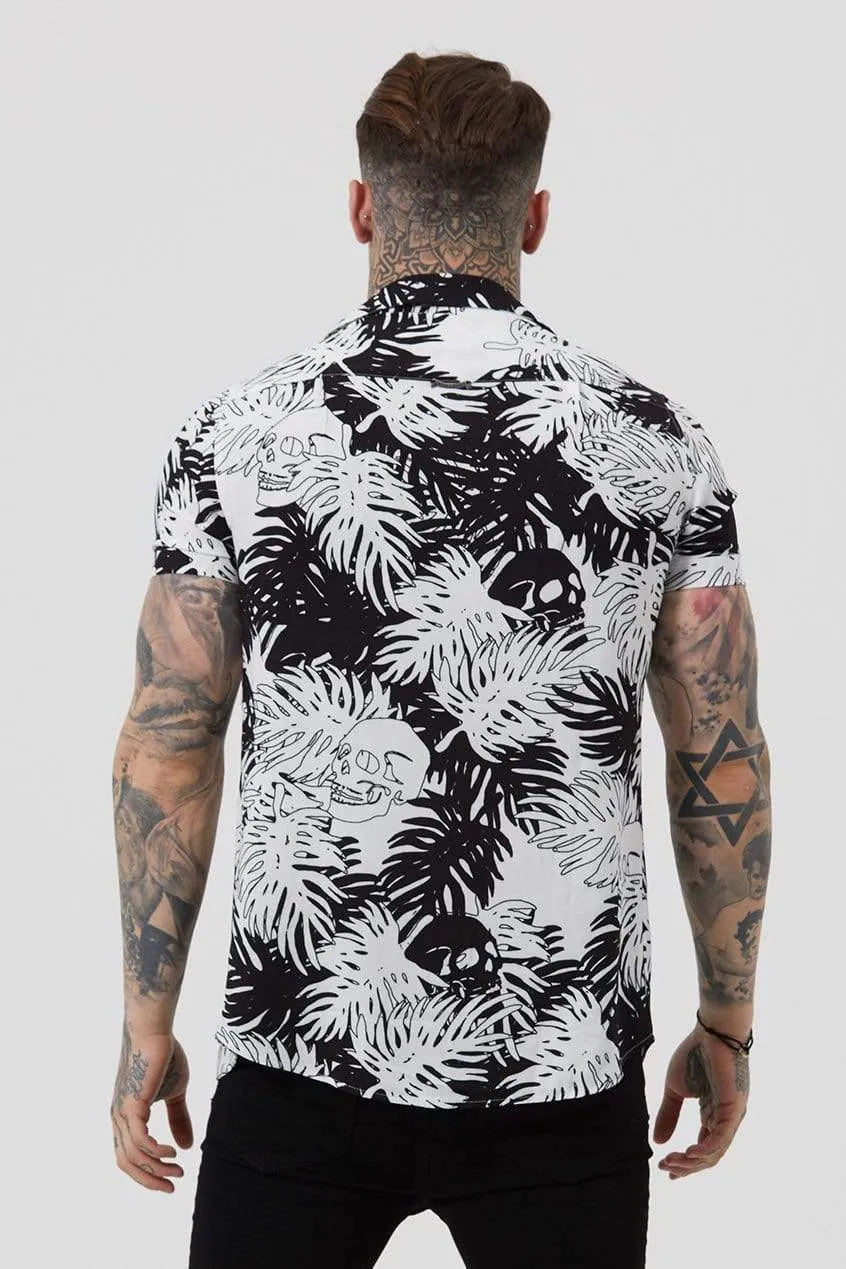 Res Palm Resort Men's Shirt - Black/White