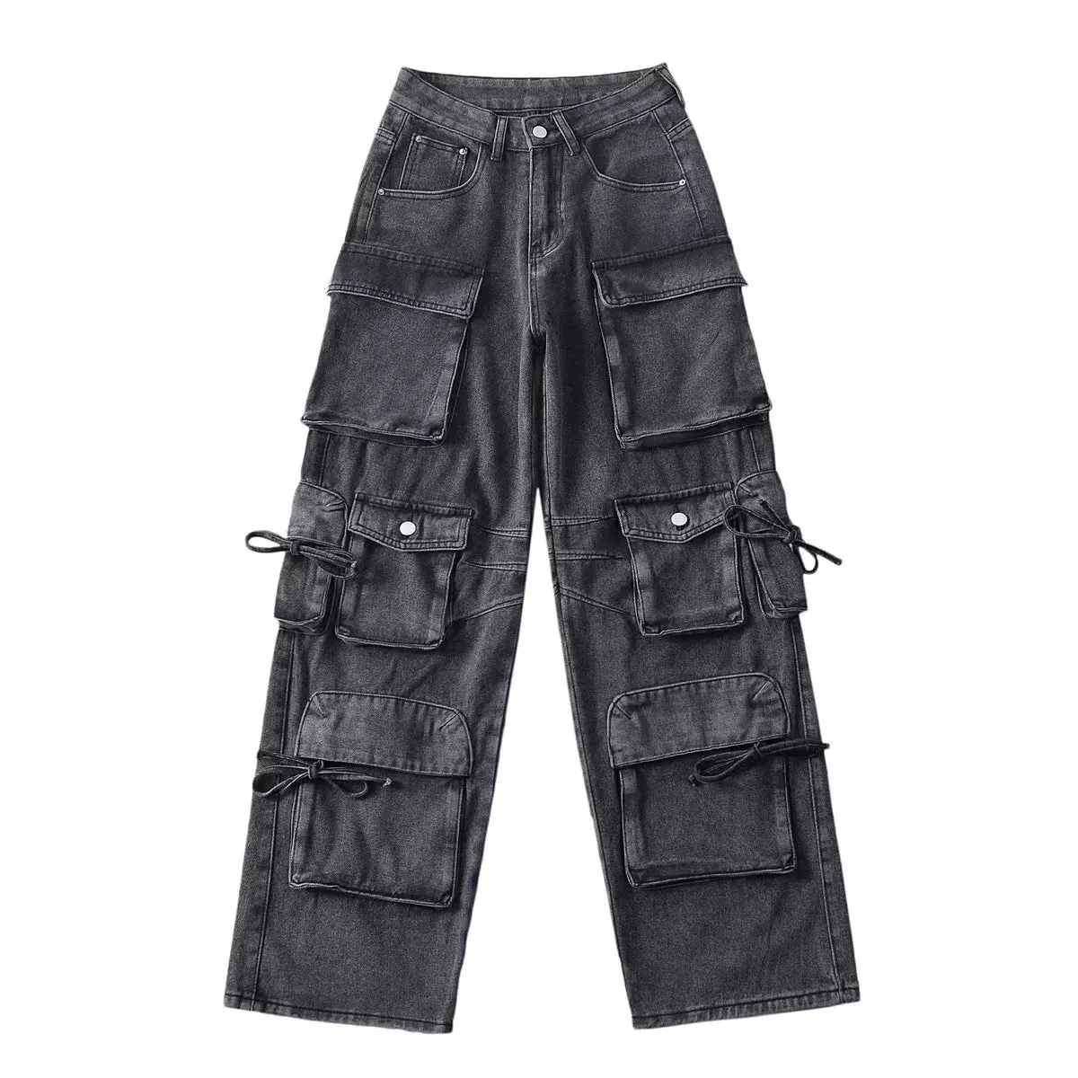 Retro Washed Cargo Jeans