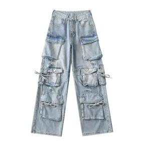 Retro Washed Cargo Jeans