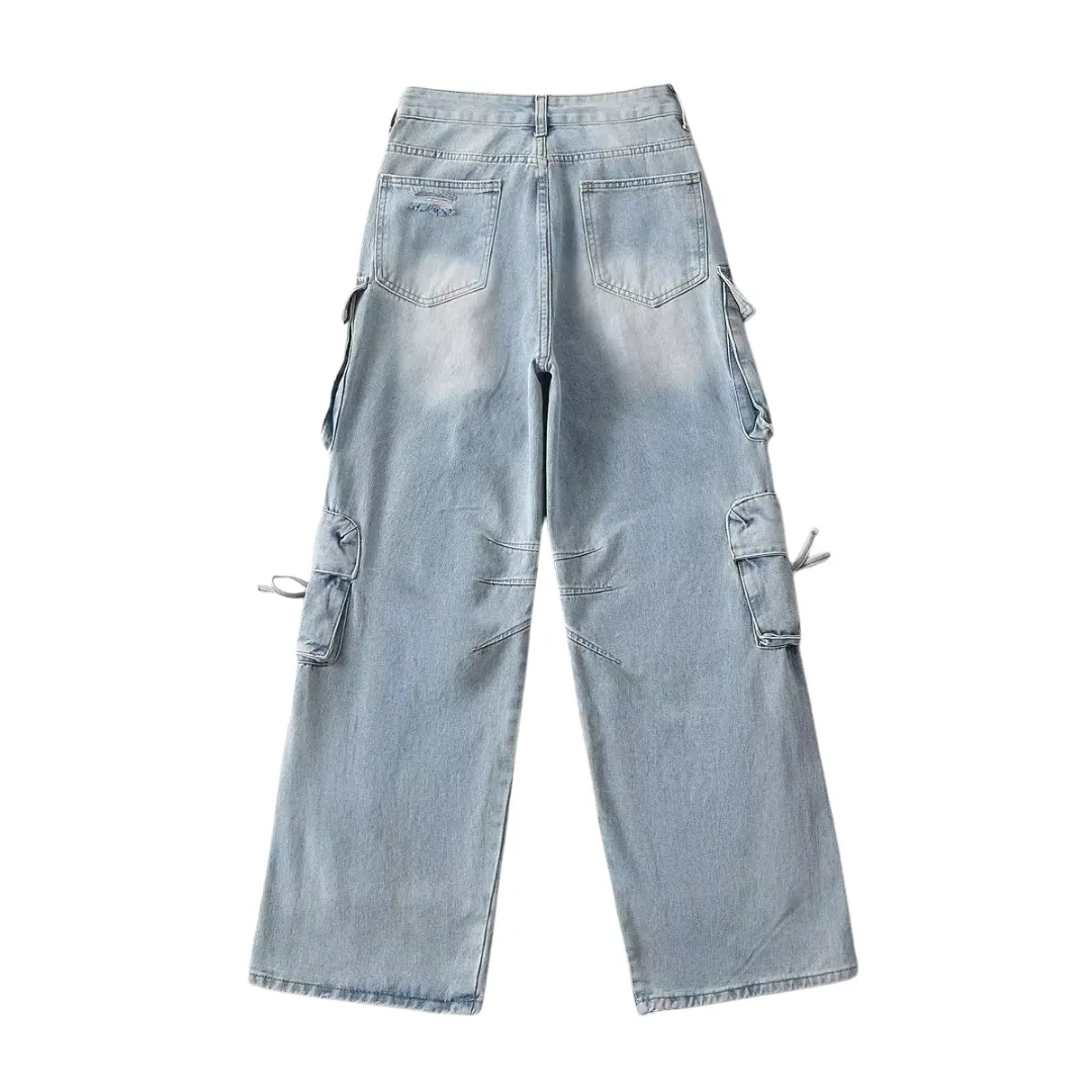 Retro Washed Cargo Jeans