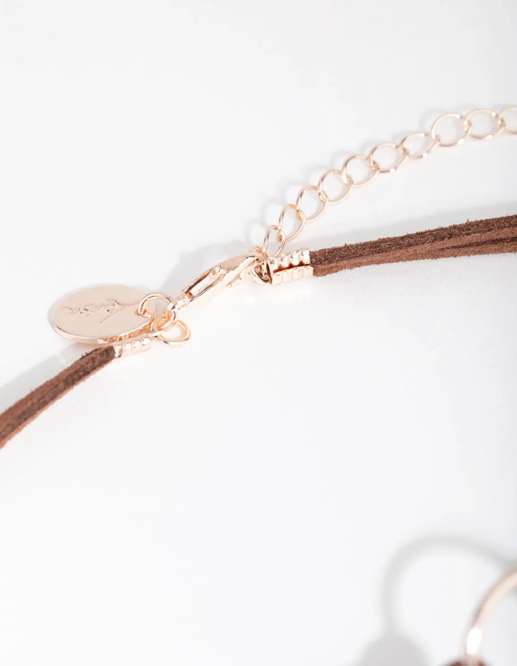 Rose Gold Mini Bullring PU Choker