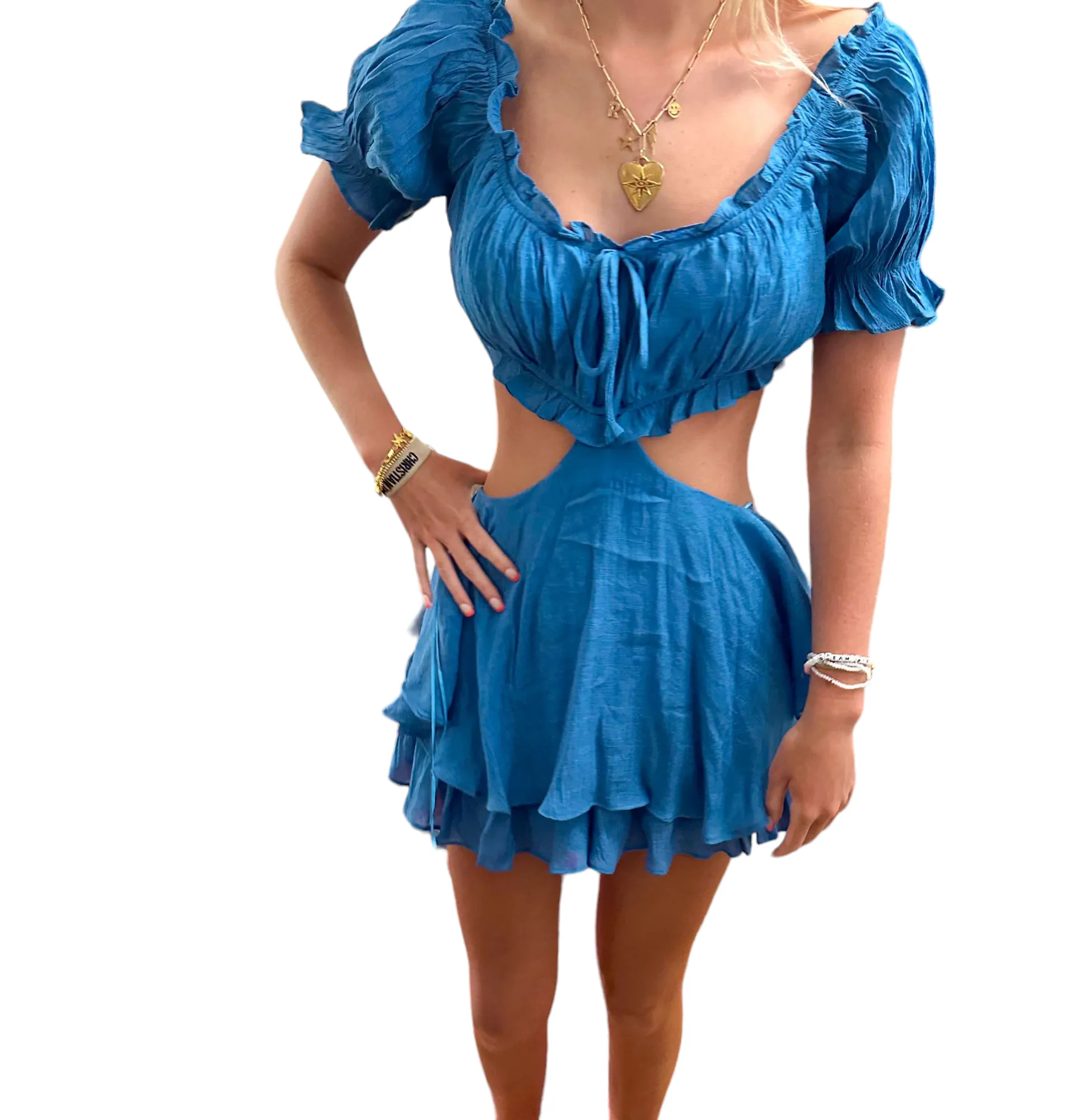 Ruffled Blue Dream Romper