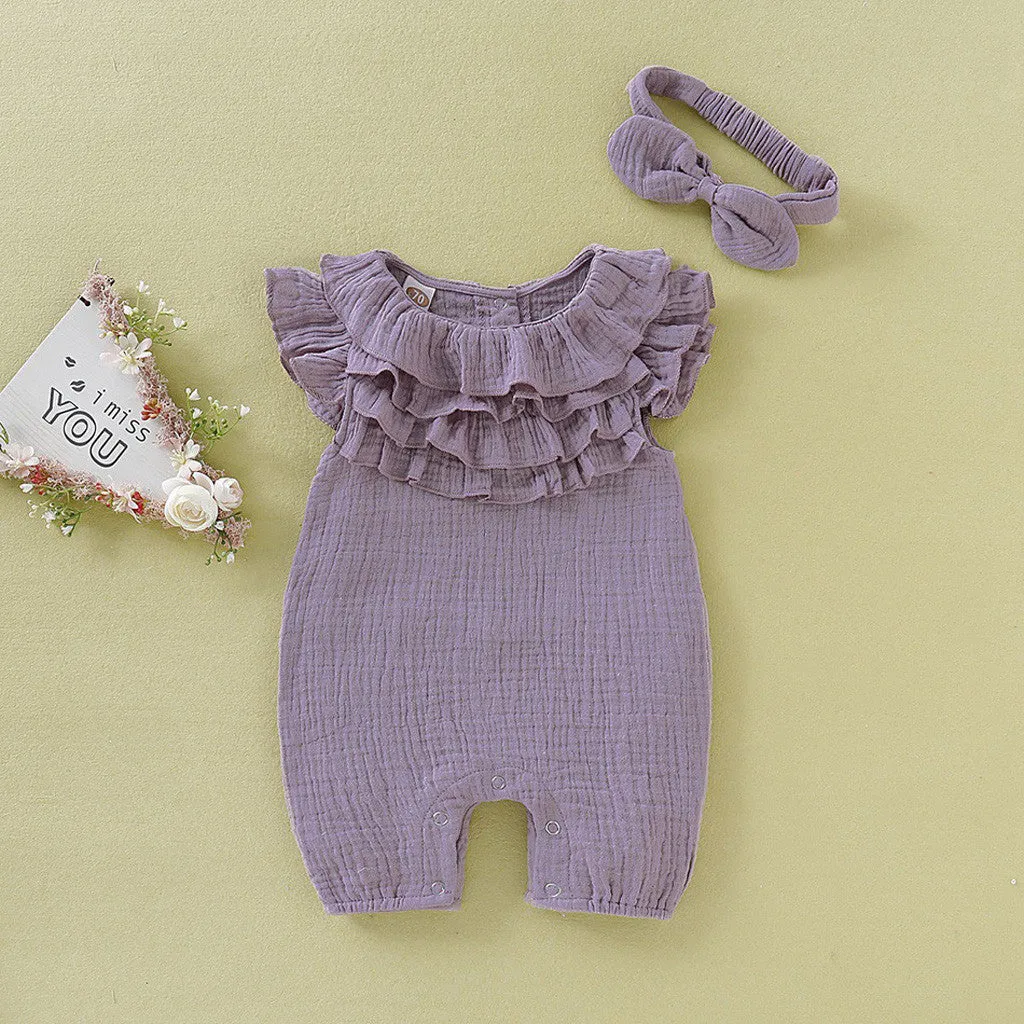 Ruffled Romper with headband u2