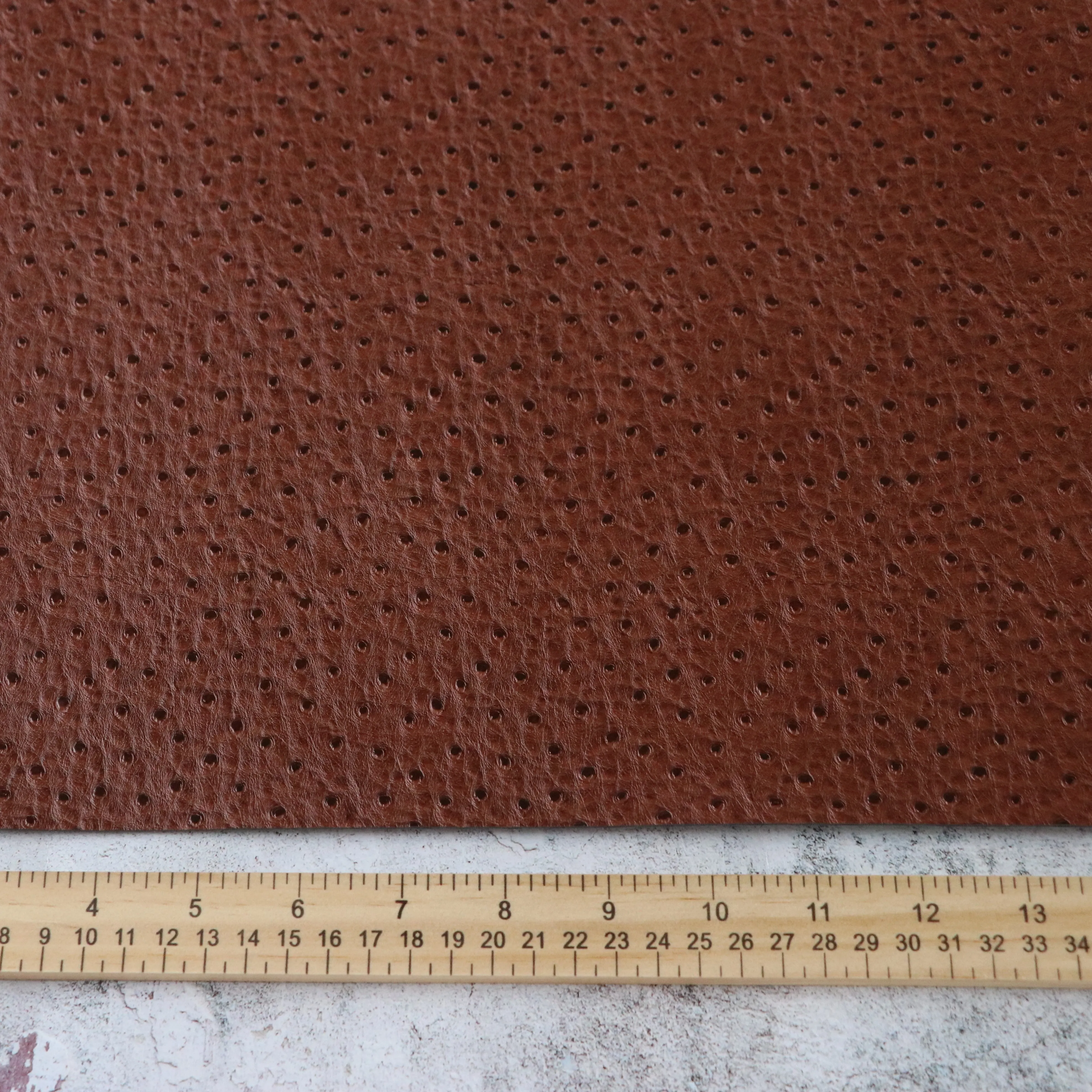 Russet Brown Ostrich Faux Leather