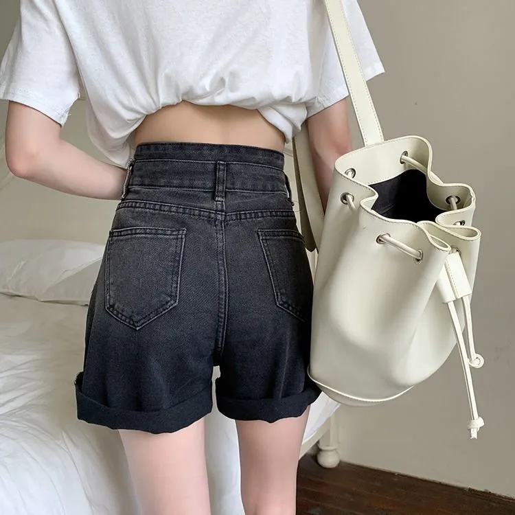 Short coréen denim