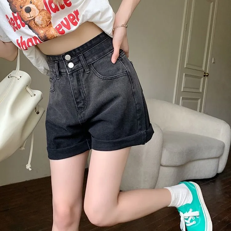 Short coréen denim