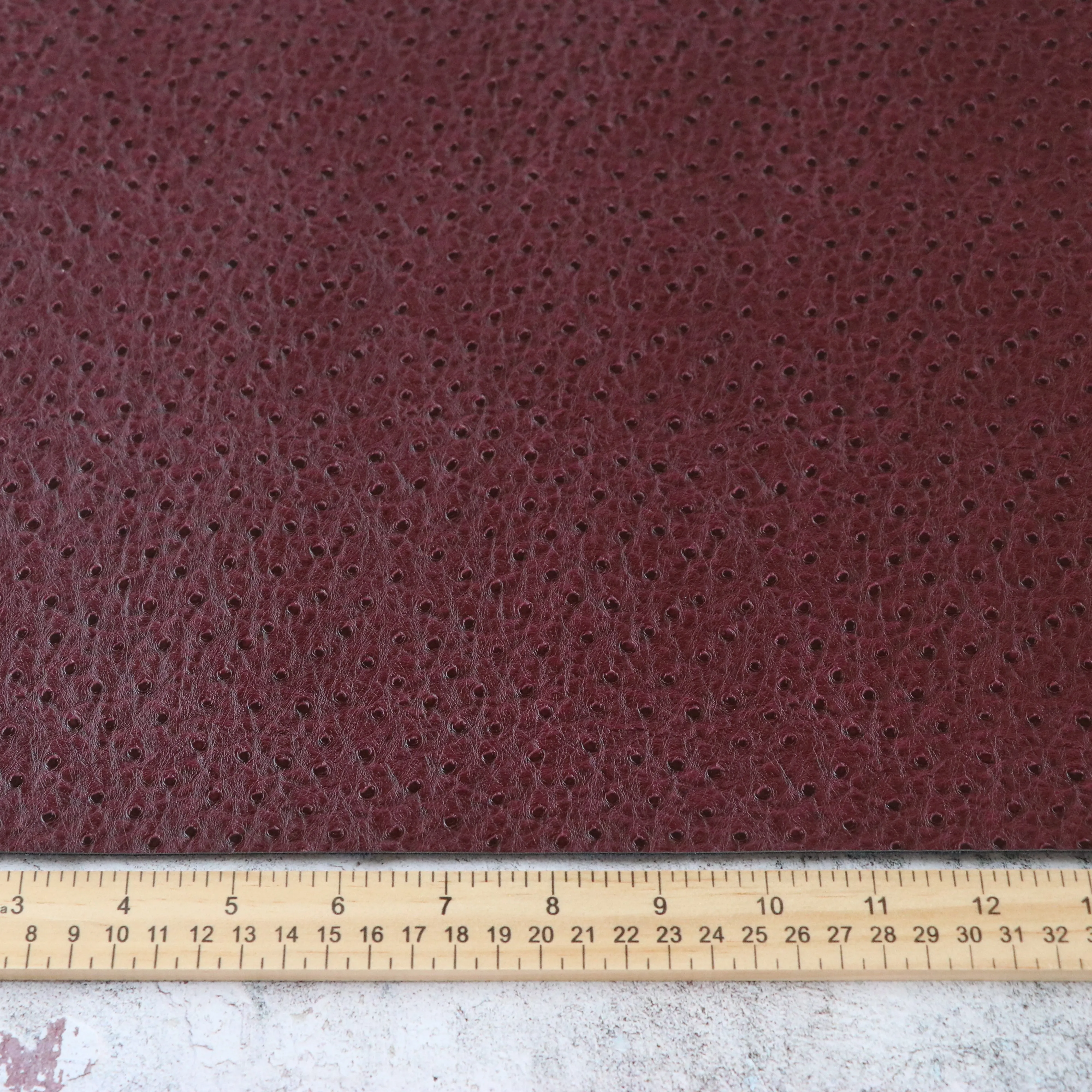 SHORT - Merlot Ostrich Faux Leather