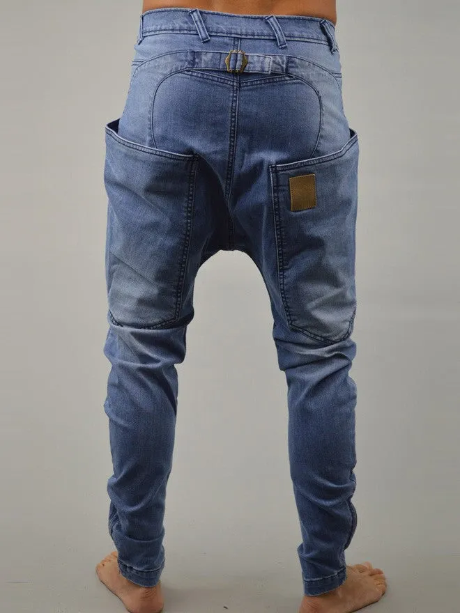 Side Pocket Jean - Bleached Blue