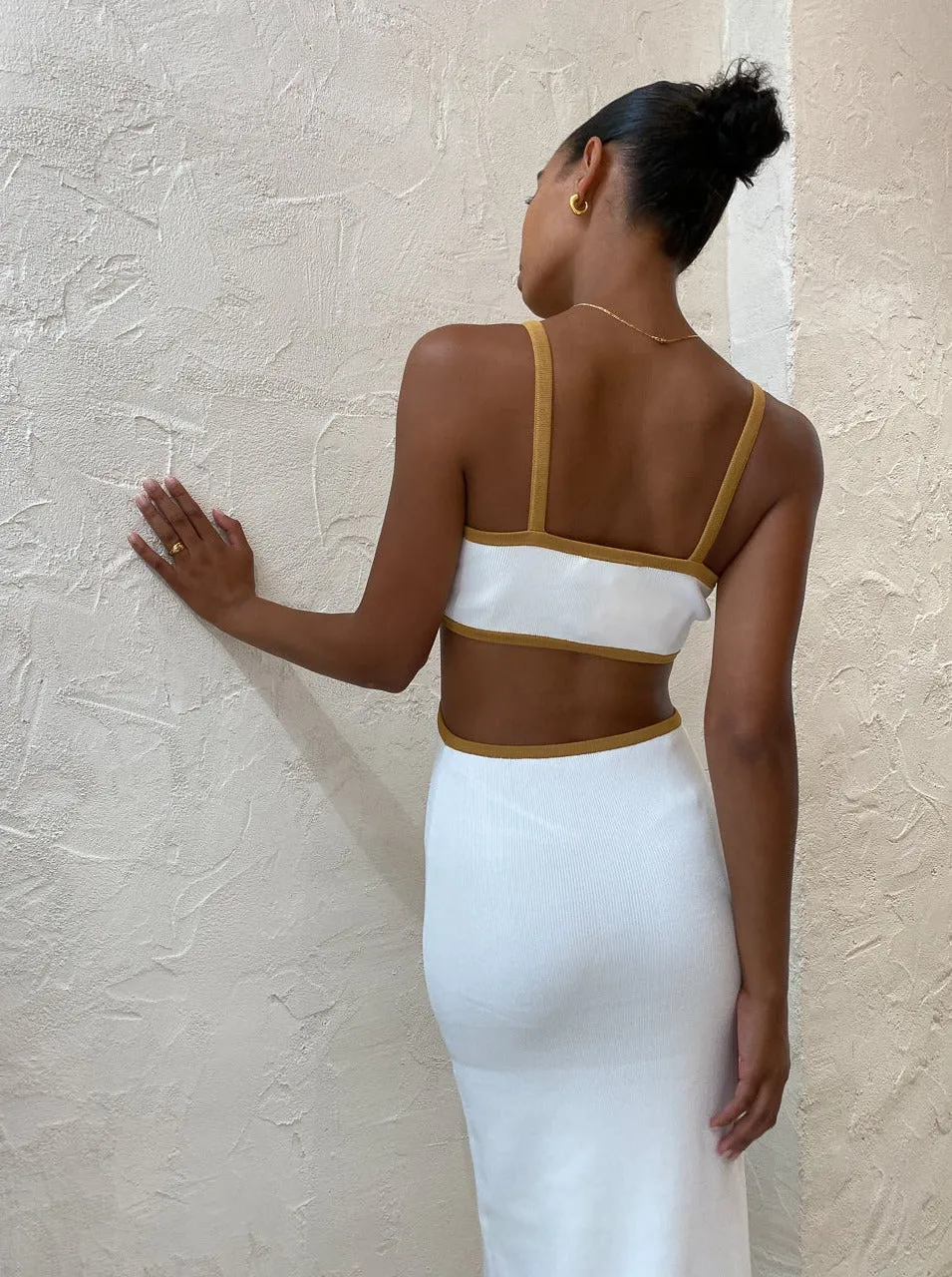 Significant Other Adi Dress in Cream and Almond Bind