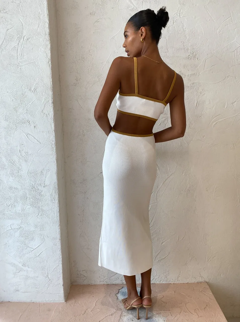 Significant Other Adi Dress in Cream and Almond Bind