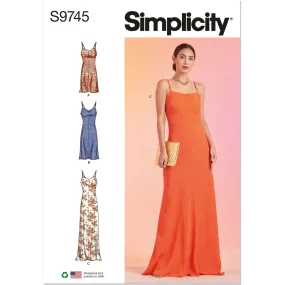 Simplicity Sewing Pattern S9745 Misses' Slip Dress in Three Lengths