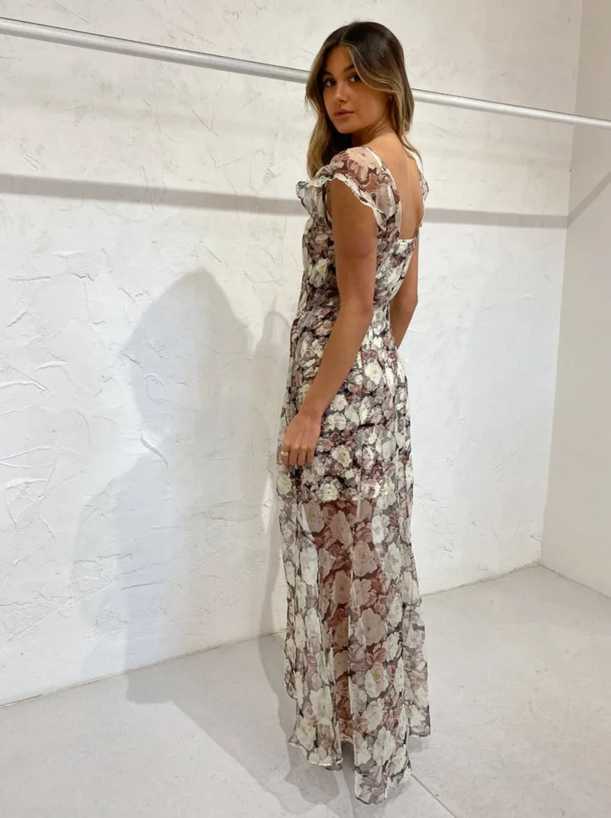 Sir Sofia Low Back Gown in Vivienne Print