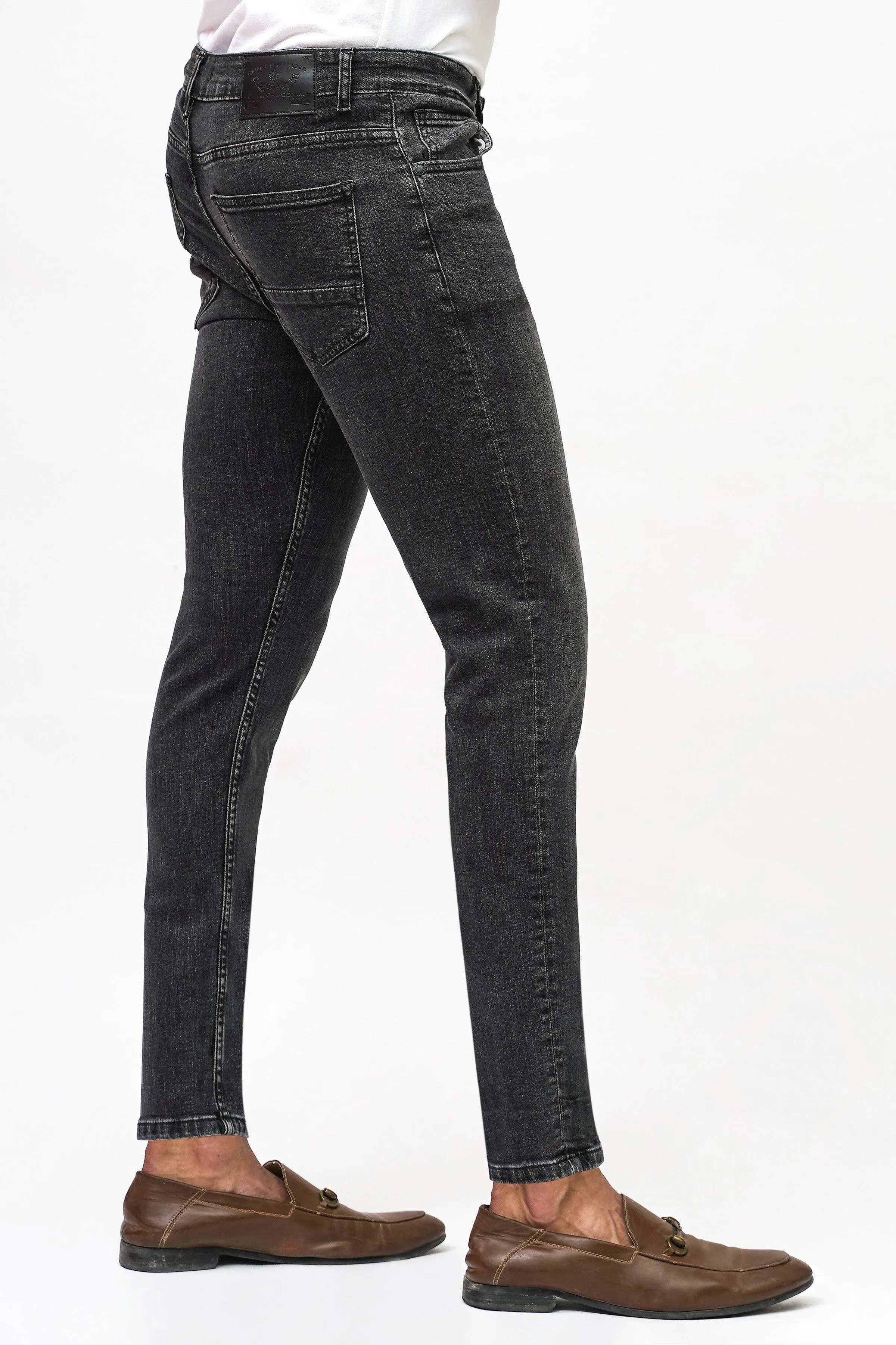 SKINNY FIT DARK GREY DENIM JEANS