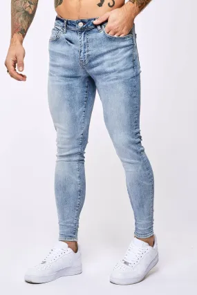 SKINNY FIT JEANS - LIGHT BLUE OVERDYE