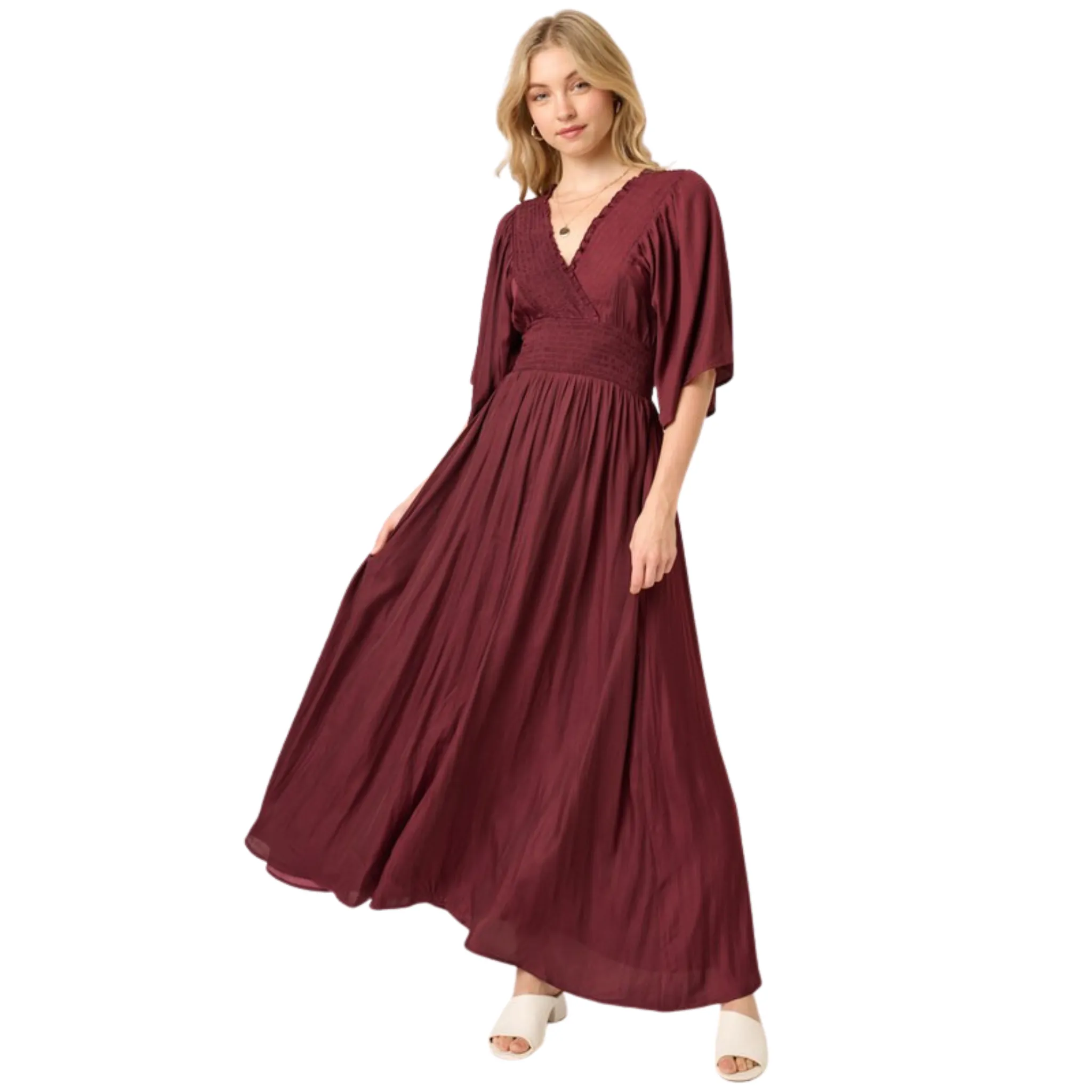 Smock Detail Maxi Dress